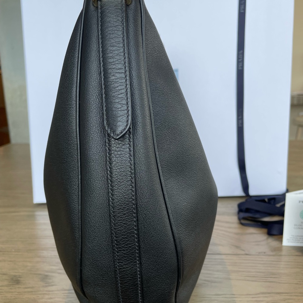 Prada Black Hobo Leather Bag - Picture 8 of 11